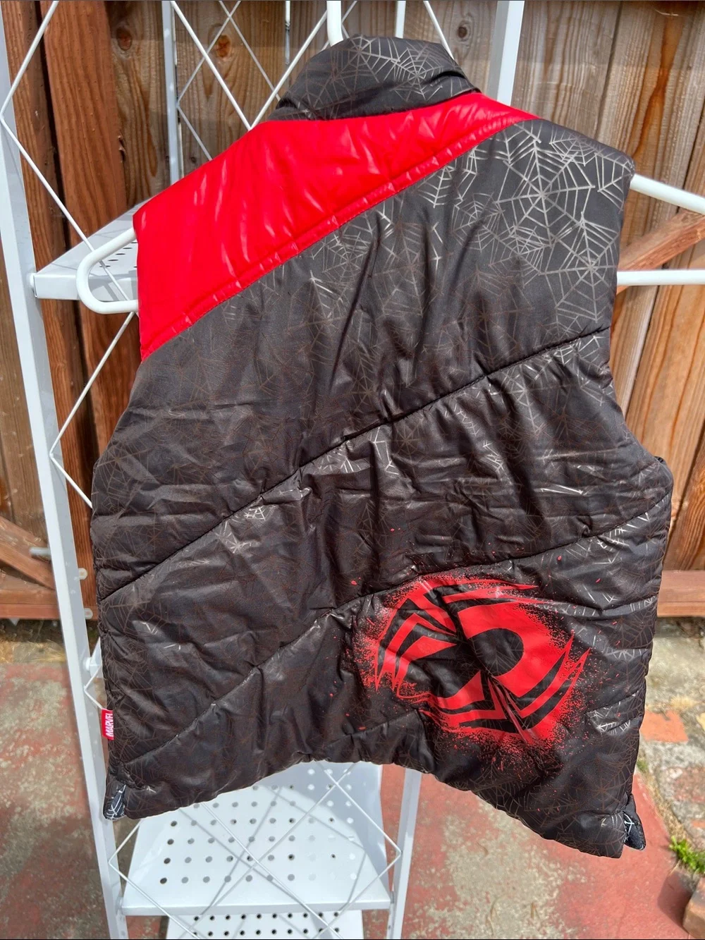 Disney Black and Red Spider-Man Quilted Vest for Kids